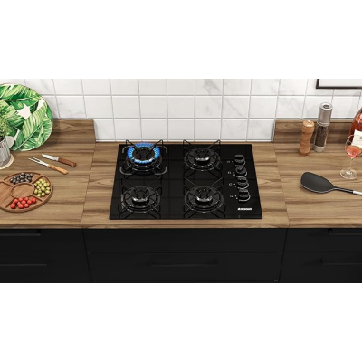 Cooktop 4 Bocas Itatiaia Essencial com Mesa de Vidro Temperado Preto Bivolt Cooktop 4 Bocas Itatiaia Essencial com Mesa de Vidro Temperado Preto Bivolt